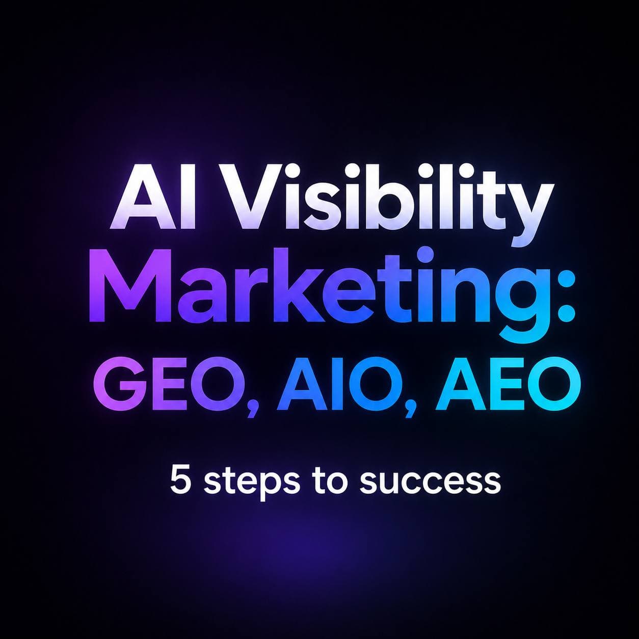 AI Visibility Marketing: GEO, AIO, AEO. 5 steps to success